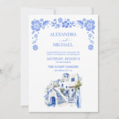 Invitation Destination Grèce Mariage Santorin (Devant)