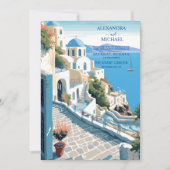 Invitation Destination Grèce Mariage Santorin (Devant)