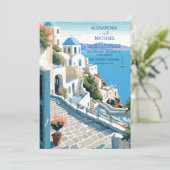 Invitation Destination Grèce Mariage Santorin (Debout devant)