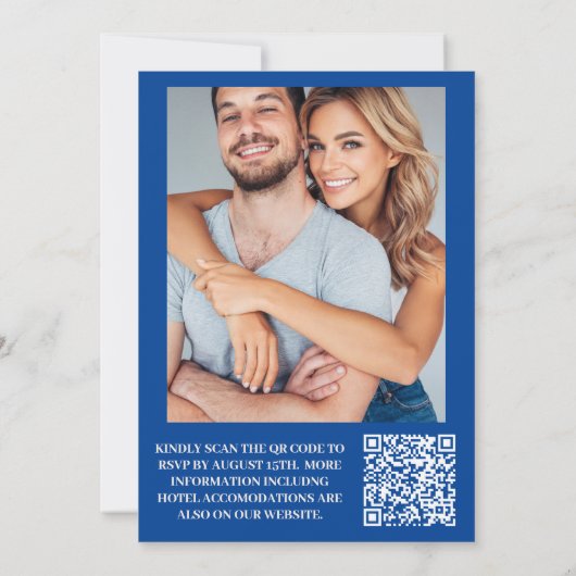 Invitation Destination Grèce Mariage Santorin (Dos)