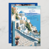 Invitation Destination Grèce Mariage Santorin (Devant / Derrière)