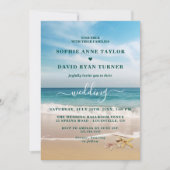 Invitation Destination Kauai Beach Starfish Mariage (Devant)