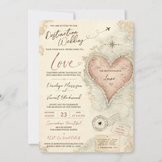 Invitation Destination : Mariage Amour (Devant)