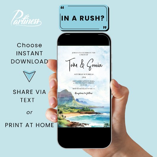 Invitation Destination Mariage du paysage d'Hawaii