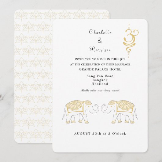 Invitation Destination Mariage en Thaïlande (Devant / Derrière)