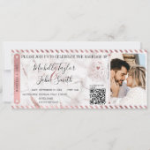 Invitation Destination Mariage Gold Boarding Pass QR Code Inv (Devant)