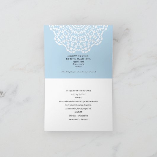 Invitation Destination Mariage grecque de Crète (Intérieur)