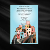 Invitation Destination Mariage Italie Cinque Terre Aquarelle