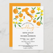 Invitation Destination mariage Italie Orange (Devant / Derrière)