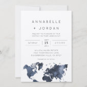 Invitation Destination Mariage Marine Blue Grey Indigo Photo (Devant)