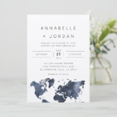 Invitation Destination Mariage Marine Blue Grey Indigo Photo (Debout devant)