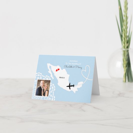 Invitation Destination Mariage mexicaine (Devant)