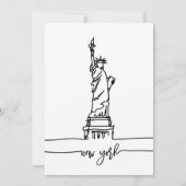Invitation Destination Mariage minimale NYC NEW YORK LIBERTÉ (Dos)