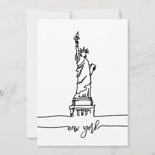 Invitation Destination Mariage minimale NYC NEW YORK LIBERTÉ (Dos)