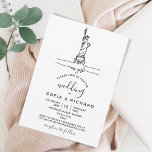 Invitation Destination Mariage minimale NYC NEW YORK LIBERTÉ<br><div class="desc">Vous planifiez un mariage dans la plus belle ville du monde ? Invitation vos invités avec cette belle conception minimale Invitation avec Lady Liberty</div>