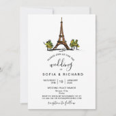 Invitation Destination Mariage moderne Paris Tour Eiffel (Devant)
