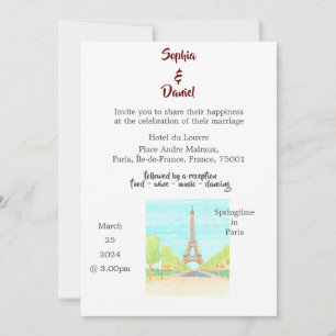 Invitation Destination mariage - Paris, France