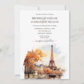 Invitation Destination Mariage Paris Tour Eiffel France (Devant)