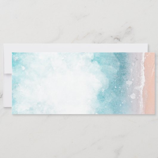 Invitation Destination Mariage Pass Embarquement Plage Ocean  (Dos)