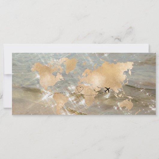 Invitation Destination Mariage Pass Plage Palm Tree (Dos)