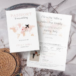 Invitation Destination Mariage Passeport Blush Pink World Car<br><div class="desc">Destination Mariage Passeport Blush Pink World Map Invitation</div>