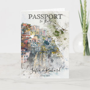 Invitation Destination mariage Passeport Italie Cinque Terre
