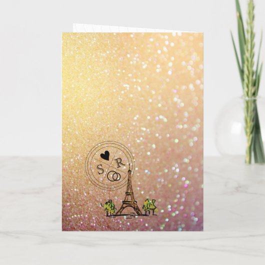 Invitation Destination mariage Passport Paris France Eiffel (Dos)