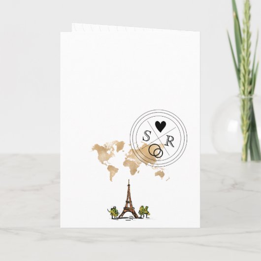 Invitation Destination mariage Passport Paris France Eiffel (Dos)