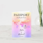 Invitation Destination Mariage Passport World Map Aventure (Devant)
