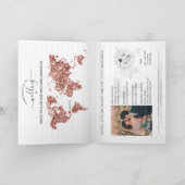 Invitation Destination Mariage Passport World Map Rose Gold (Intérieur)