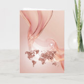 Invitation Destination Mariage Passport World Map Rose Gold (Dos)