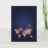 Invitation Destination Mariage Passport World Map Rose Gold (Dos)