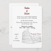 Invitation Destination mariage - Rome, Italie (Devant / Derrière)