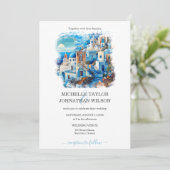 Invitation Destination Mariage Santorin Grèce île grecque (Debout devant)