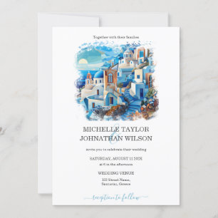 Invitation Destination Mariage Santorin Grèce île grecque