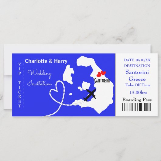 Invitation Destination Mariage tropical Santorin (Devant)