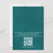 Invitation Destination Mer Bleue Élégant Mariage Code QR (Dos)