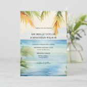 Invitation Destination moderne Mariage Palm Trees Beach (Debout devant)