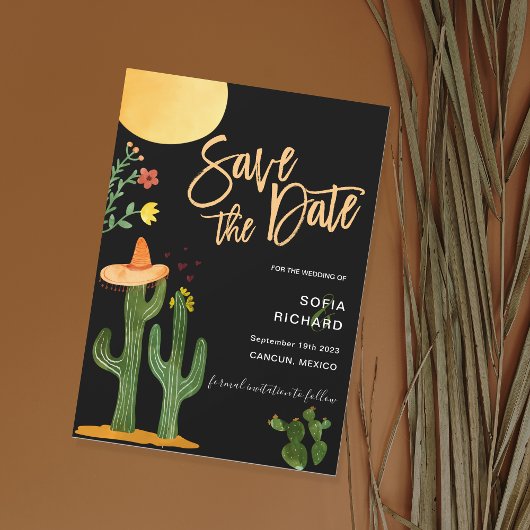 Invitation Destination moderne unique style Mexique