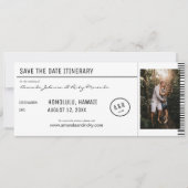 Invitation Destination noire et blanche avec photo Enregistre (Devant)