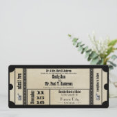 Invitation Destination Old Hollywood Ticket Playbill Wedding (Debout devant)