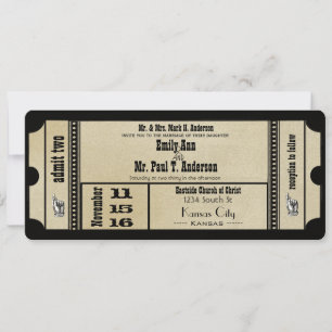 Invitation Destination Old Hollywood Ticket Playbill Wedding