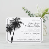 Invitation Destination Palmier | Noir sur Kraft (Debout devant)