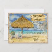 Invitation Destination Paradis Fête d'anniversaire sur une pl (Devant)