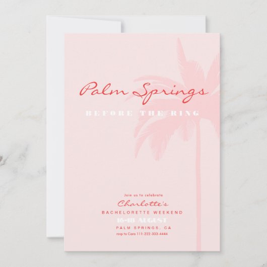 Invitation Destination Plage Bachelorette (Devant)