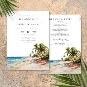 Invitation Destination Plage Tropicale Tout En Un Mariage