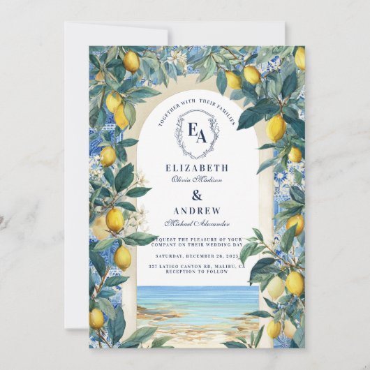Invitation Destination romantique du citron (Devant)