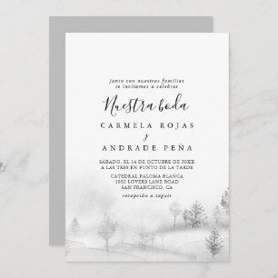 Invitation Destination Rustique Hiver Montagne Nuestra Boda