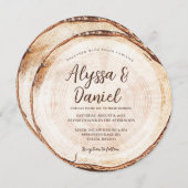 Invitation Destination Rustique Mariage forêt Bois Arrondisse (Devant / Derrière)