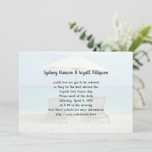 Invitation Destination Simple Mariage Chaises De Plage Invita (Debout devant)